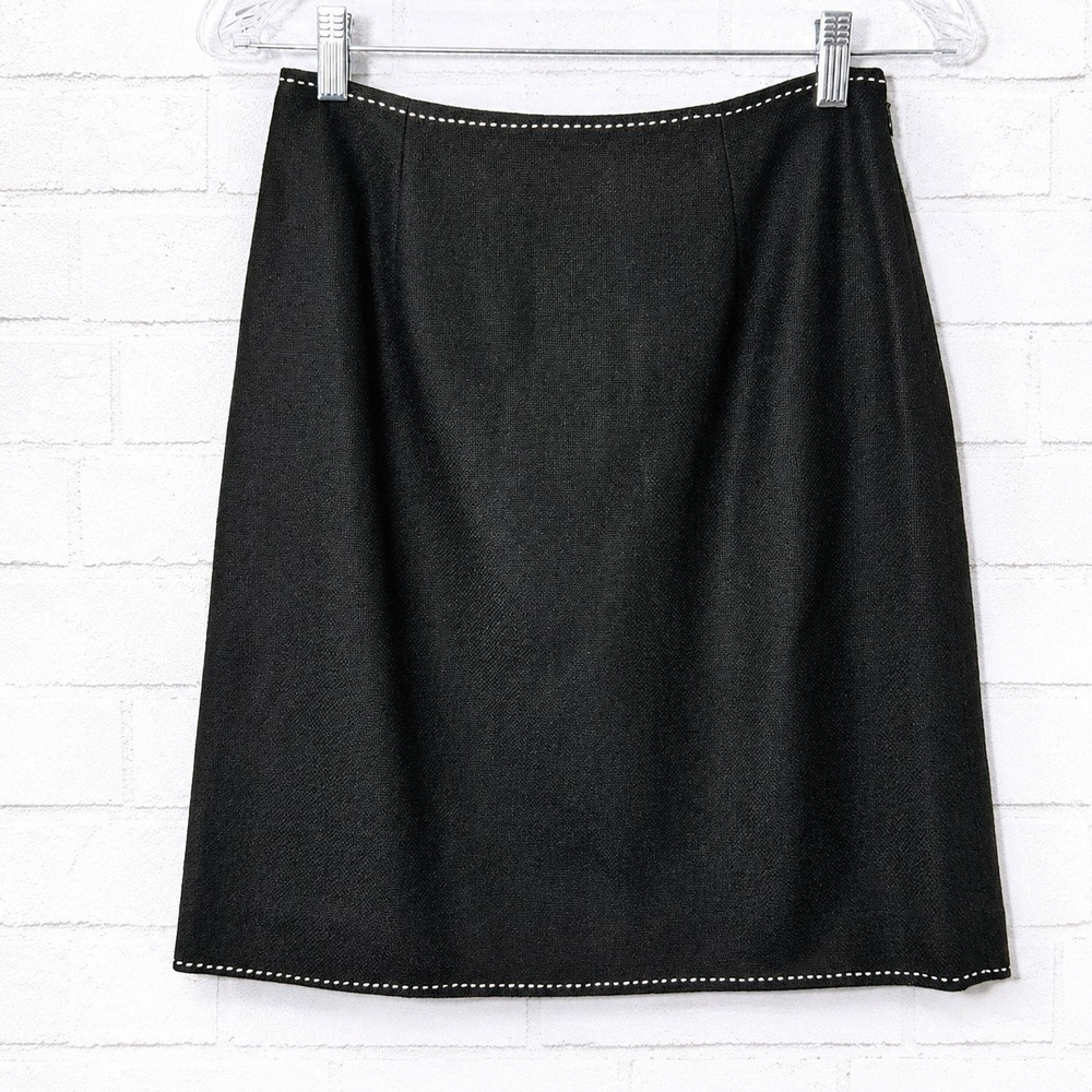 Vtg Y2K Deadstock Ann Taylor Wool Mini Skirt Size 4 Dark Academia 90s Minimalist
